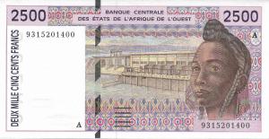 Gallery image for West African States p112Ab: 2500 Francs