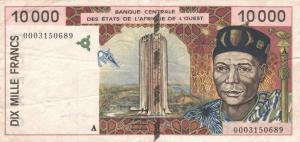 Gallery image for West African States p114Ai: 10000 Francs