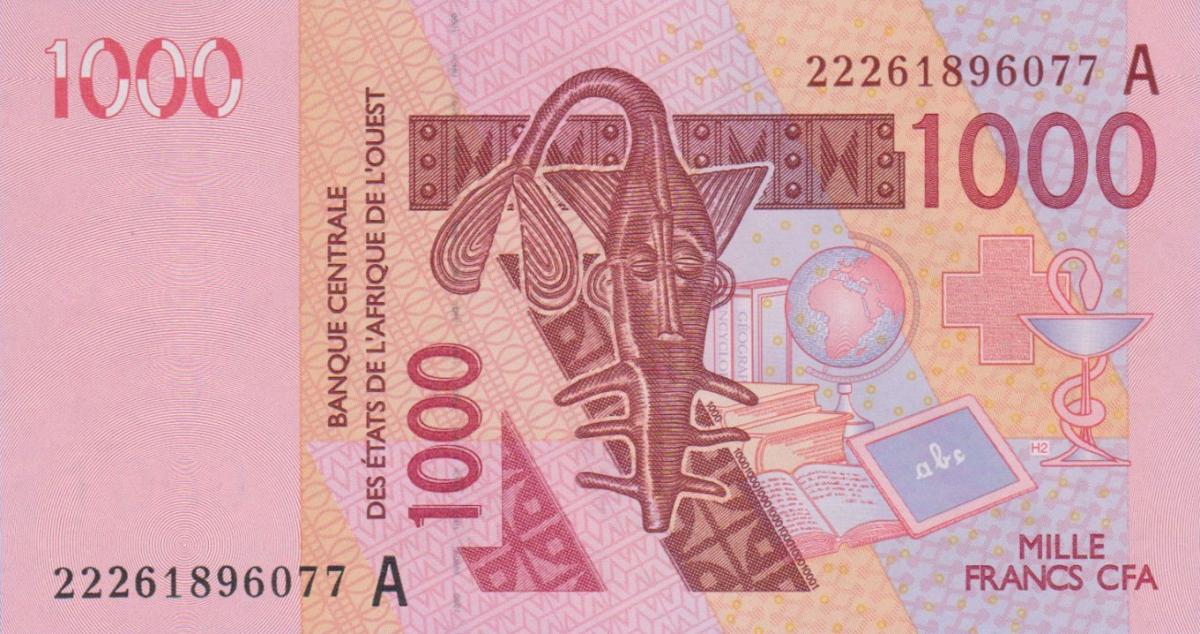 Front of West African States p115Av: 1000 Francs from 2022