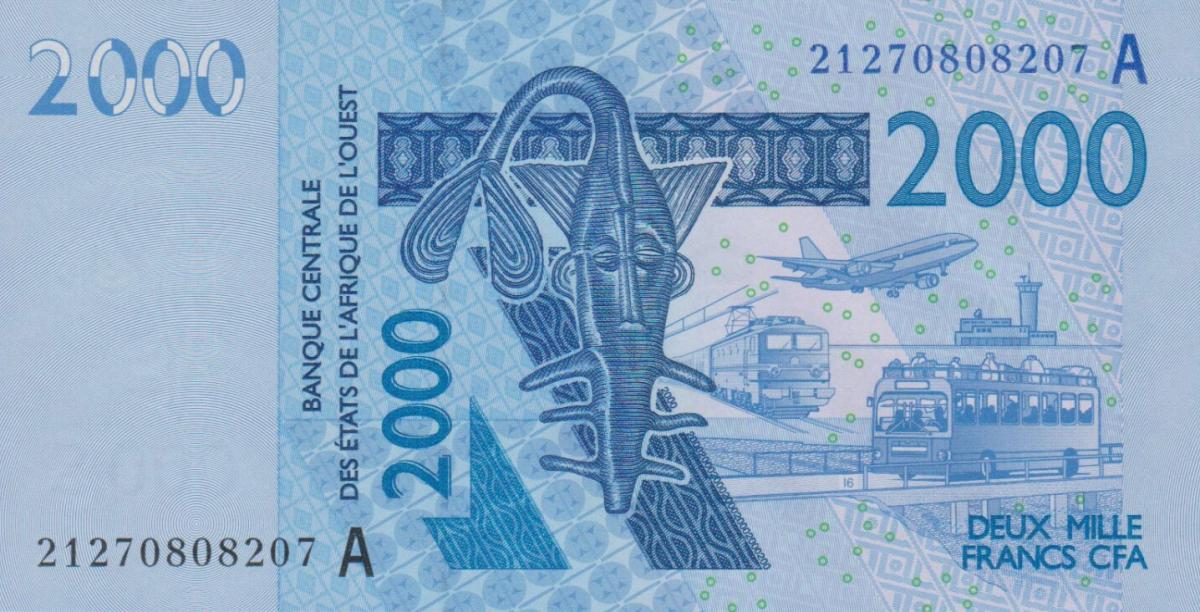 Front of West African States p116Au: 2000 Francs from 2021
