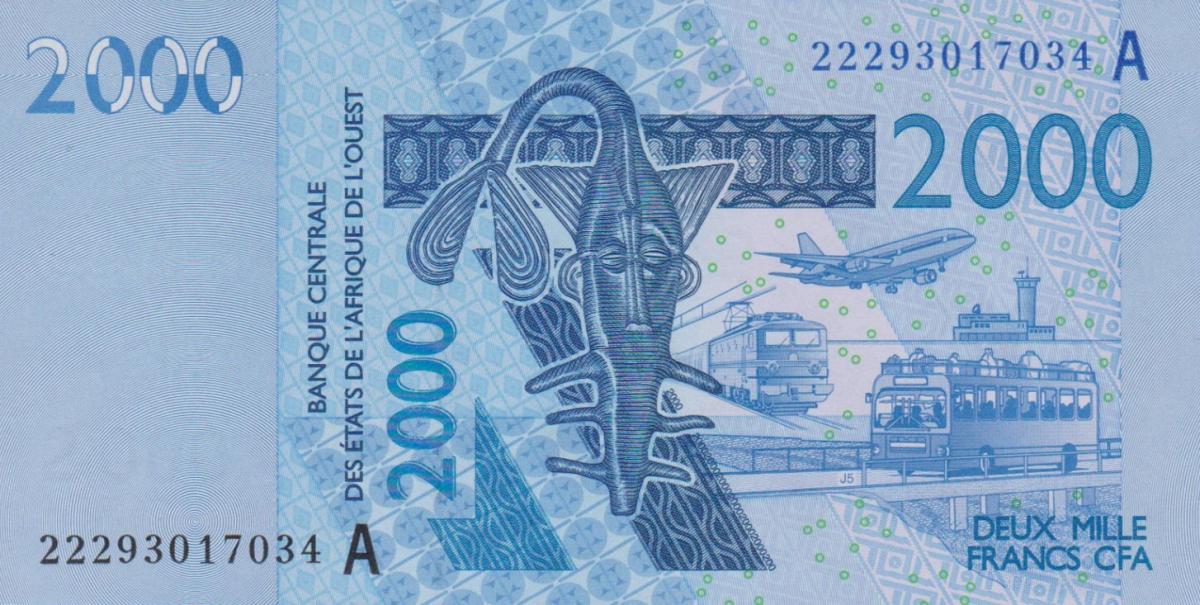 Front of West African States p116Av: 2000 Francs from 2022