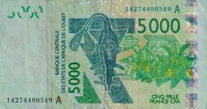 Gallery image for West African States p117An: 5000 Francs