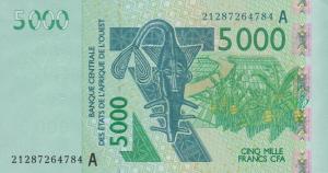 Gallery image for West African States p117Au: 5000 Francs