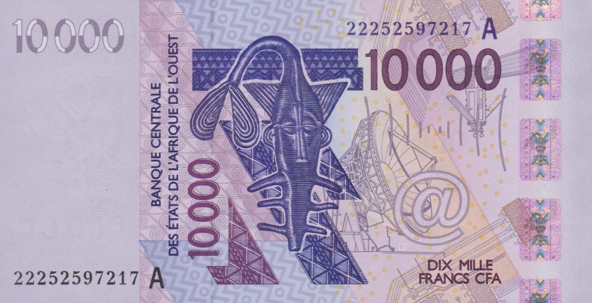 Front of West African States p118Au: 10000 Francs from 2022
