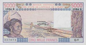 Gallery image for West African States p208Bj: 5000 Francs