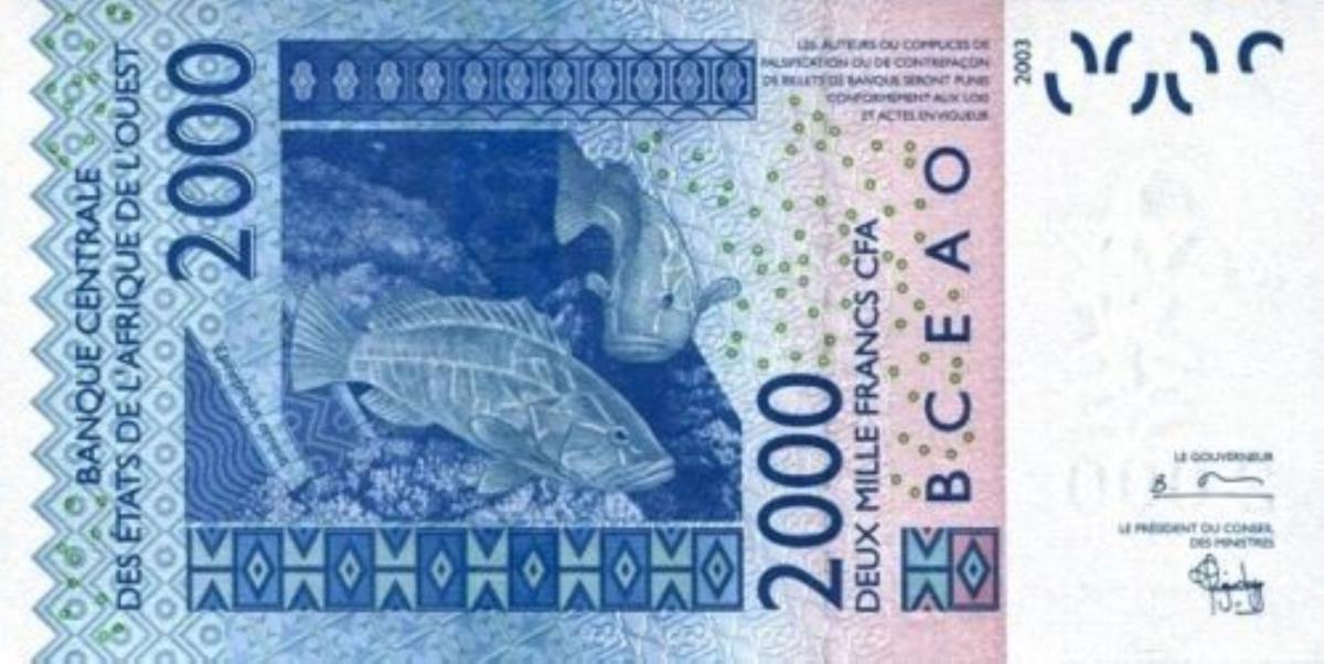Front of West African States p216Ba: 2000 Francs from 2003