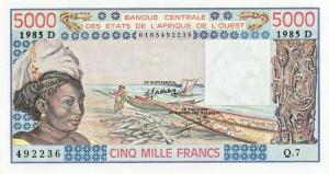 Gallery image for West African States p407Df: 5000 Francs