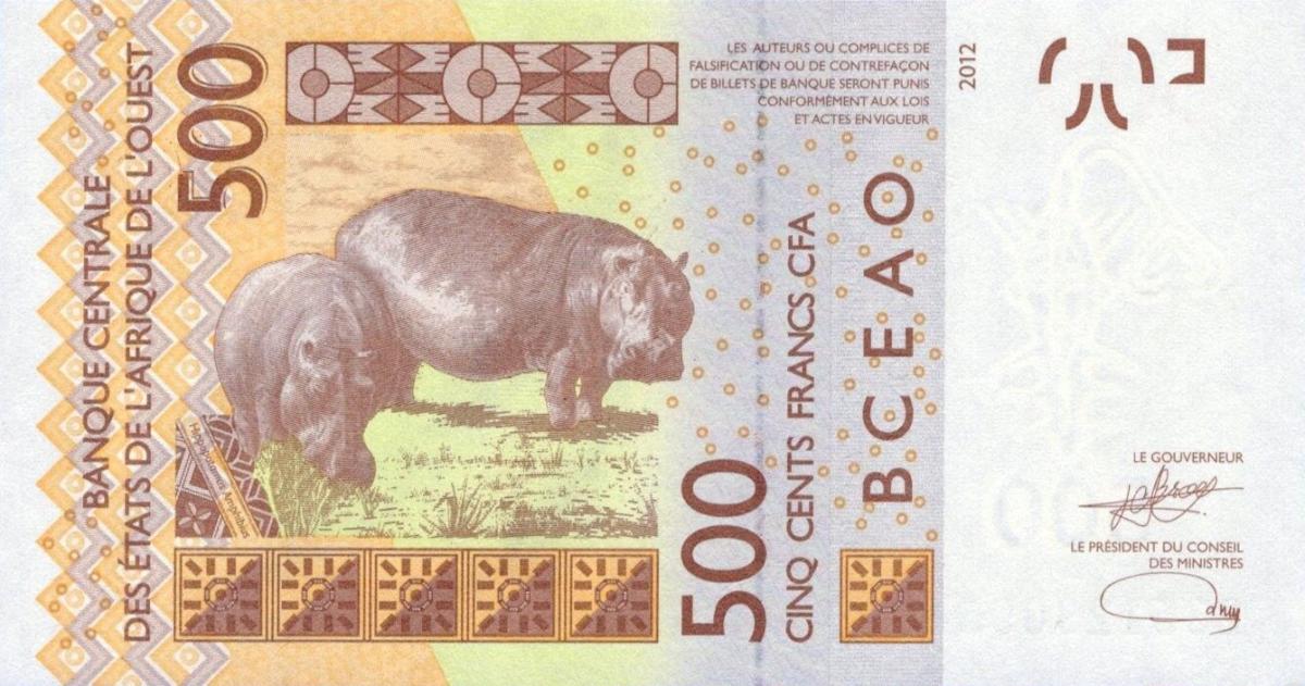 Back of West African States p419Dl: 500 Francs from 2023