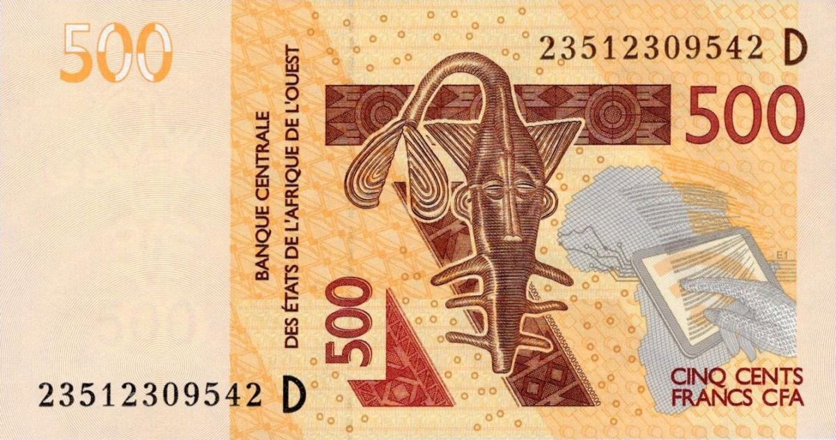 Front of West African States p419Dl: 500 Francs from 2023