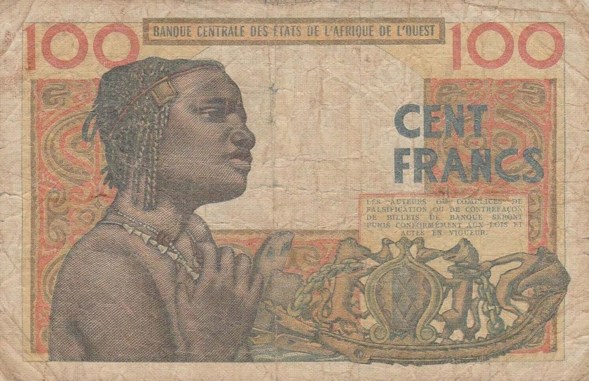 Back of West African States p501Eb: 100 Francs from 1961
