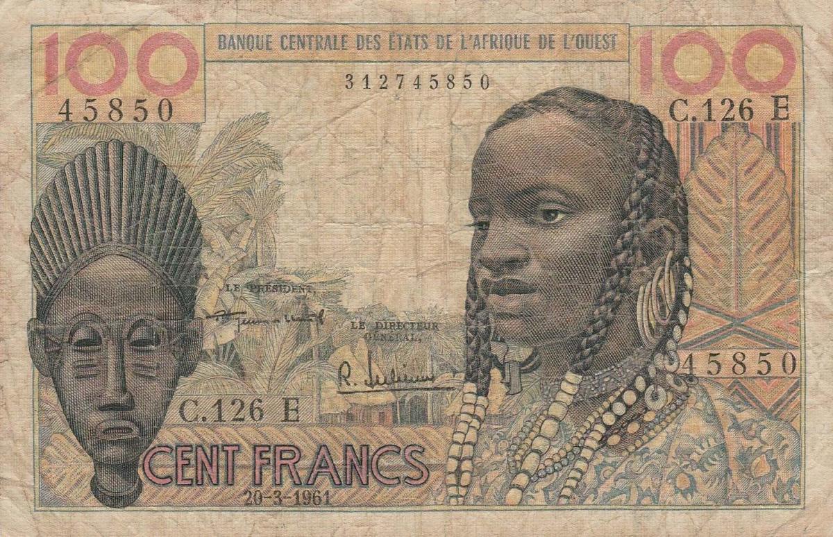 Front of West African States p501Eb: 100 Francs from 1961