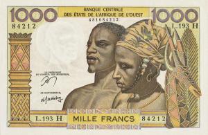 Gallery image for West African States p603Hn: 1000 Francs
