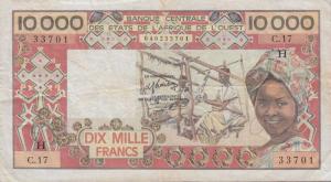 Gallery image for West African States p609He: 10000 Francs