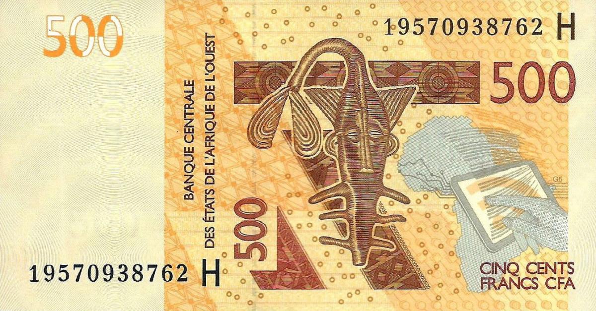 Front of West African States p619Ha: 500 Francs from 2012