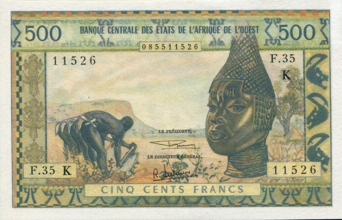 Front of West African States p702Kh: 500 Francs from 1959