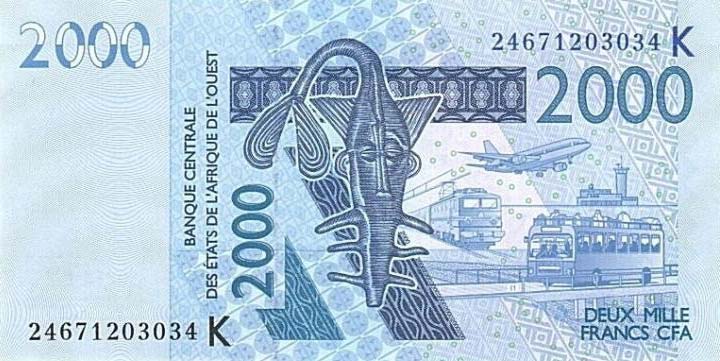 Front of West African States p716Kx: 2000 Francs from 2024