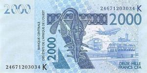 Gallery image for West African States p716Kx: 2000 Francs