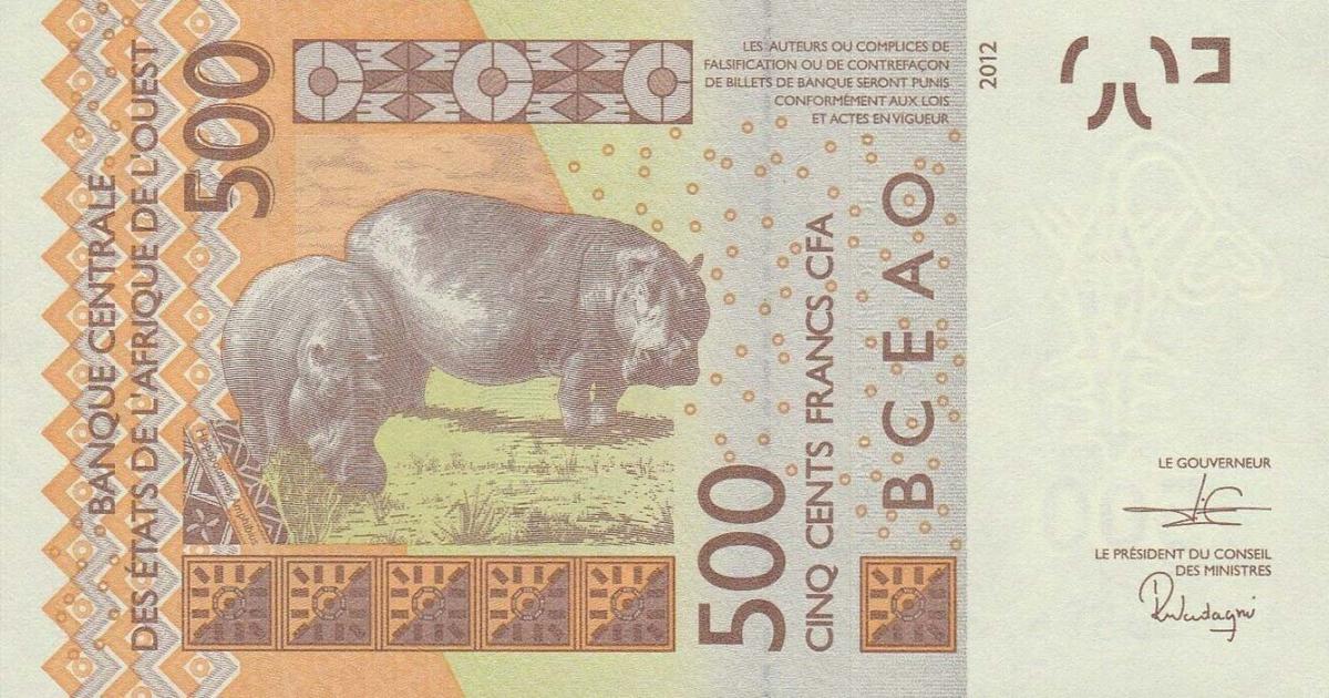Back of West African States p719Kh: 500 Francs from 2019