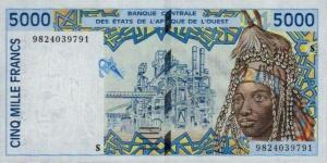 p913Sb from West African States: 5000 Francs from 1998