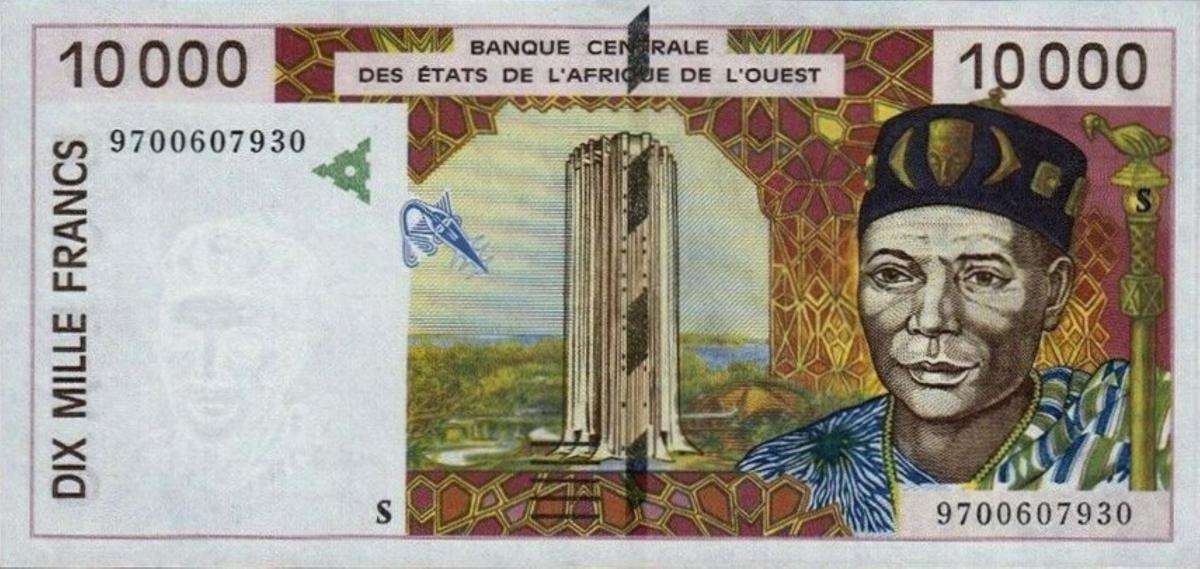 Front of West African States p914Sa: 10000 Francs from 1997