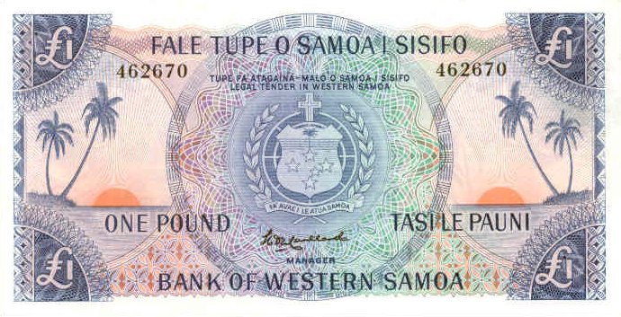 Front of Western Samoa p14a: 1 Pound from 1963