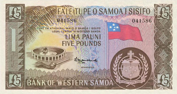 Front of Western Samoa p15a: 5 Pounds from 1963