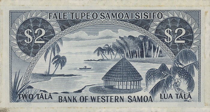 Back of Western Samoa p17a: 2 Tala from 1967
