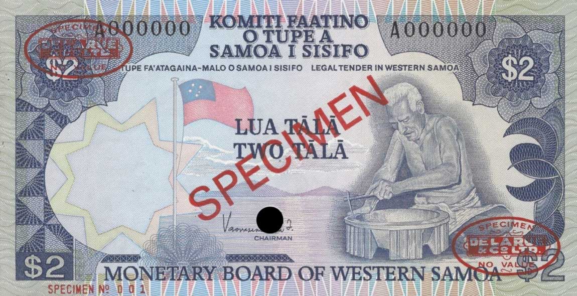 Front of Western Samoa p20s: 2 Tala from 1980