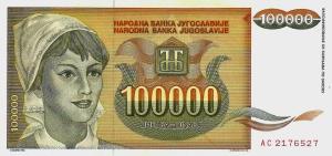 Gallery image for Yugoslavia p118a: 100000 Dinara
