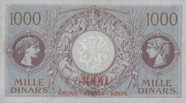 Back of Yugoslavia p20: 4000 Kronen from 1919