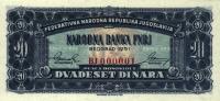 p67J from Yugoslavia: 20 Dinara from 1951