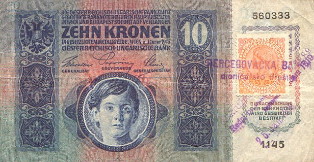Front of Yugoslavia p6b: 10 Kroner from 1919
