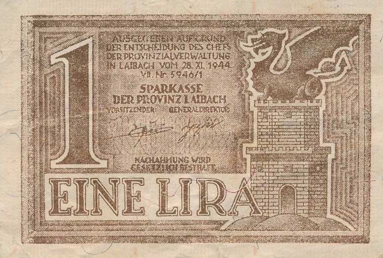 Front of Yugoslavia pR17: 1 Lira from 1944