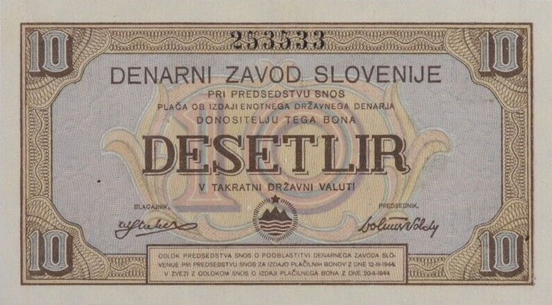 Front of Yugoslavia pS115: 10 Lir from 1944