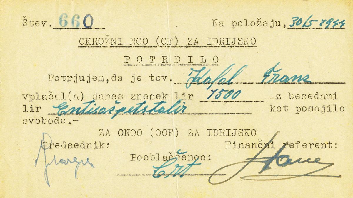Front of Yugoslavia pS167A: 1500 Lir from 1940