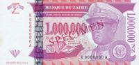 p79s from Zaire: 1000000 Nouveau Zaire from 1996