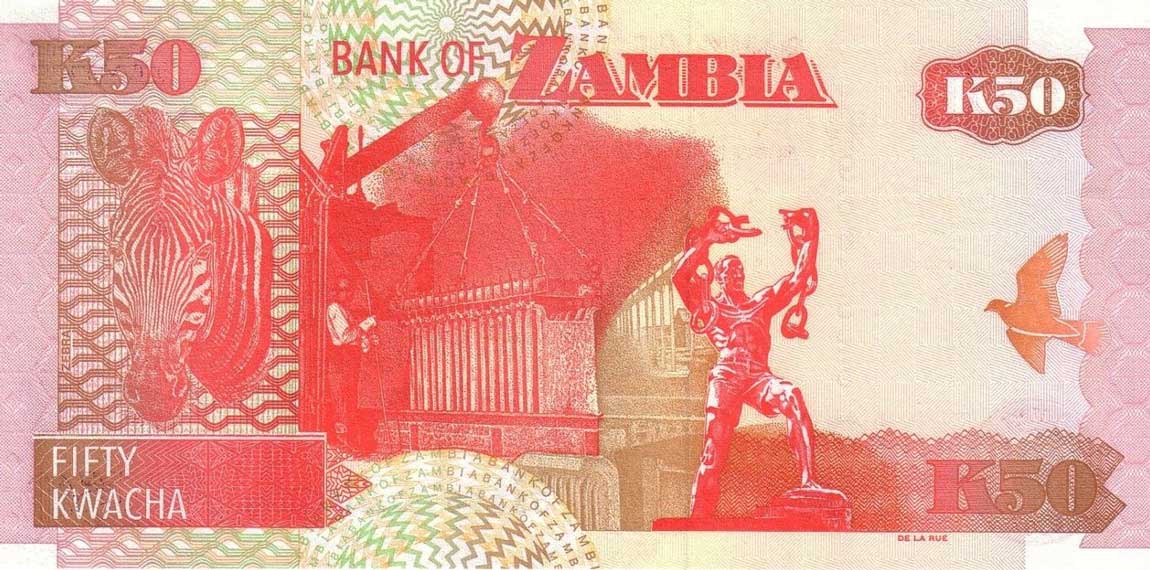 Back of Zambia p37h: 50 Kwacha from 2009