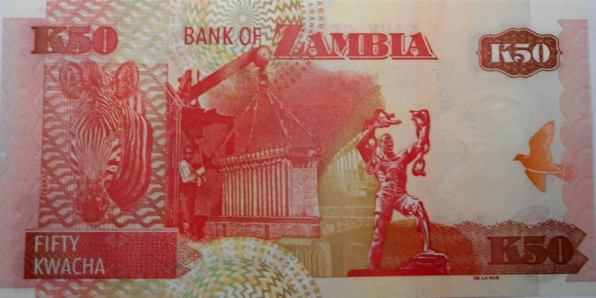 Back of Zambia p37i: 50 Kwacha from 2010