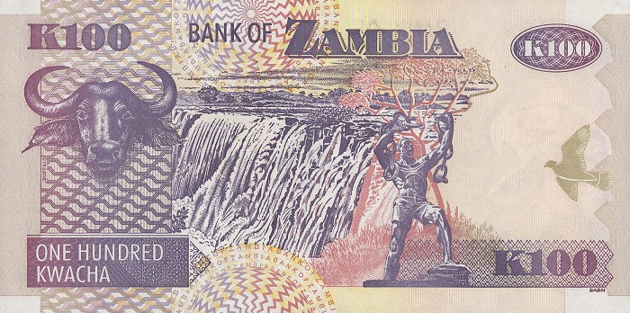 Back of Zambia p38e: 100 Kwacha from 2005