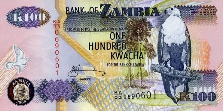 Front of Zambia p38h: 100 Kwacha from 2009