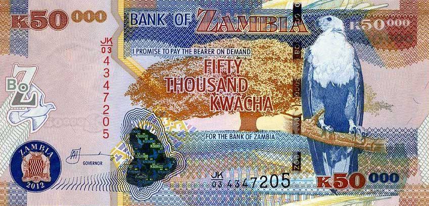 Front of Zambia p48h: 50000 Kwacha from 2012