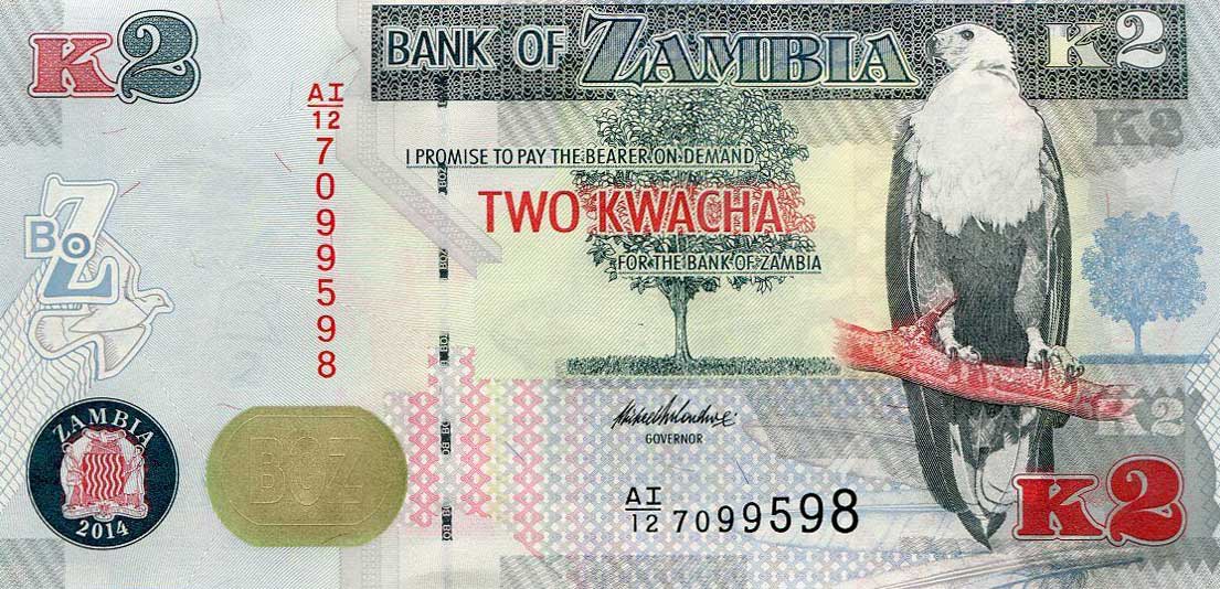 Front of Zambia p49c: 2 Kwacha from 2014