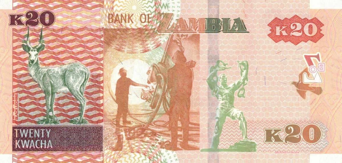 Back of Zambia p59c: 20 Kwacha from 2020