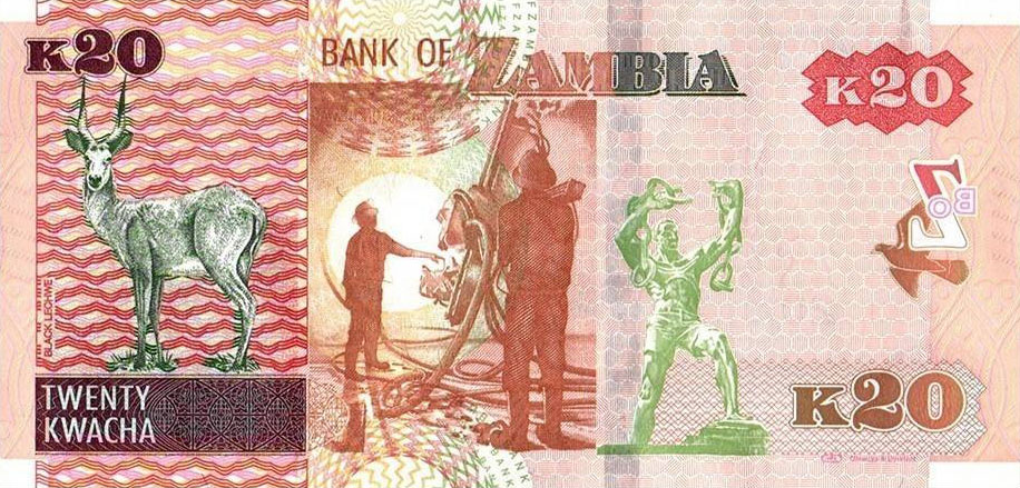Back of Zambia p59d: 20 Kwacha from 2022