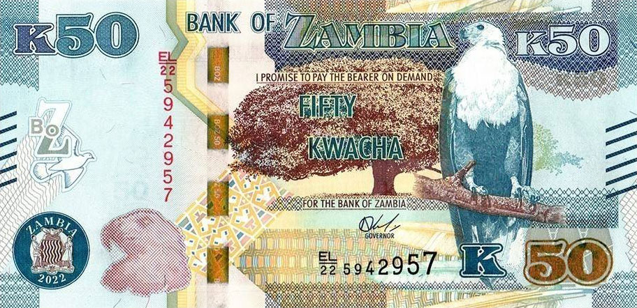Front of Zambia p60d: 50 Kwacha from 2022