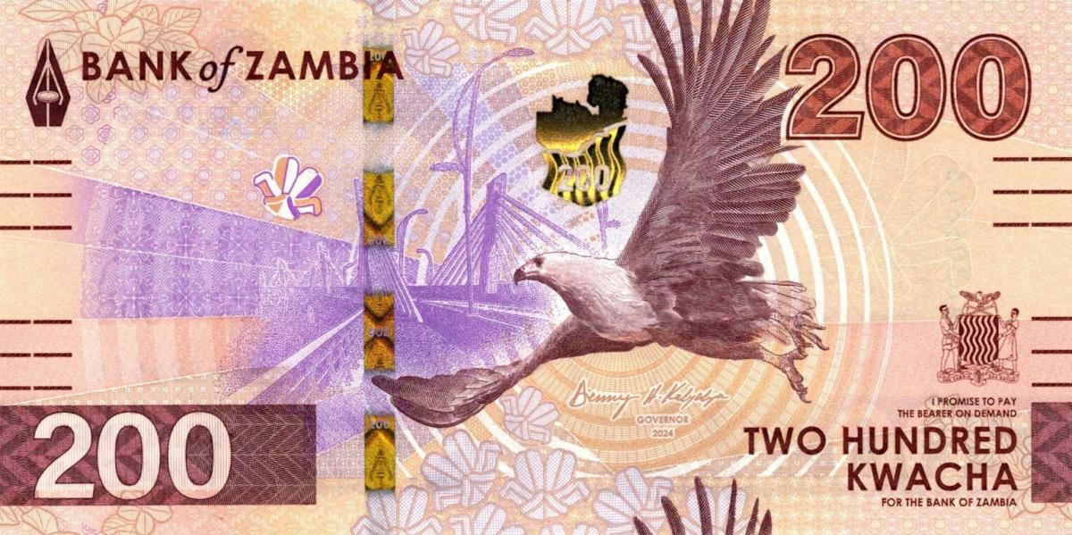 Front of Zambia p66: 200 Kwacha from 2024