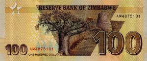 Gallery image for Zimbabwe p106b: 100 Dollars