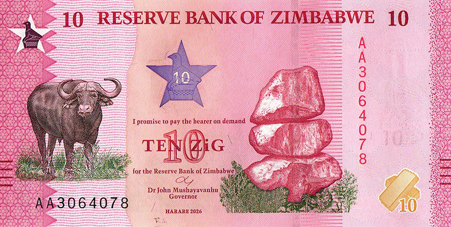 Front of Zimbabwe p112: 10 ZiG from 2026