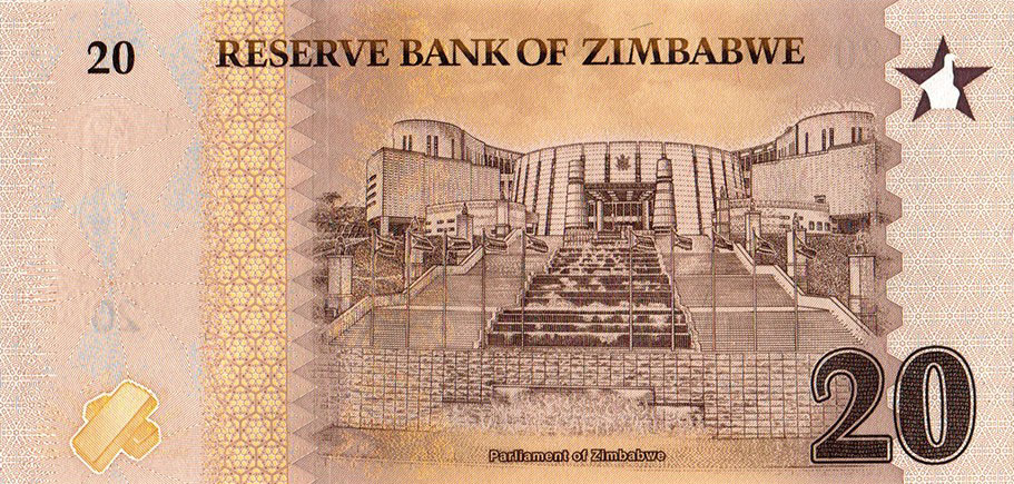 Back of Zimbabwe p113: 20 ZiG from 2026