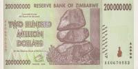 Gallery image for Zimbabwe p81: 200000000 Dollars from 2008